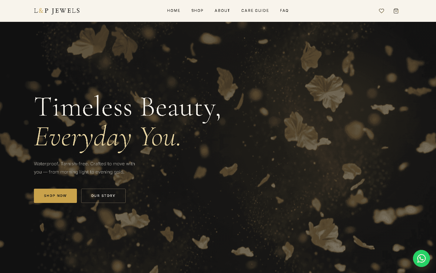 Homepage of the L&P Jewels website built by AnswerLoop — E-commerce · Jewellery in South Africa